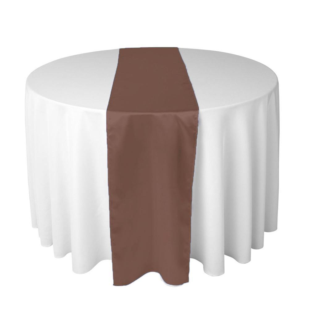 Brown long silk satin table runners and chair sashes