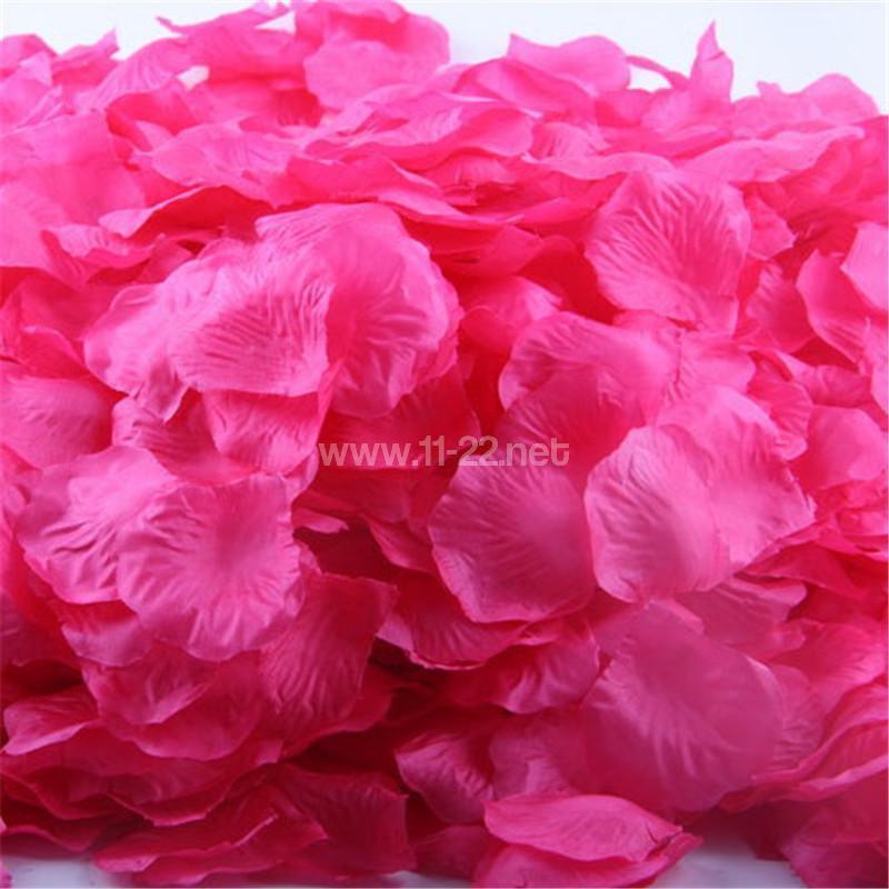 Fuchsia pink rose petals confetti party deco
