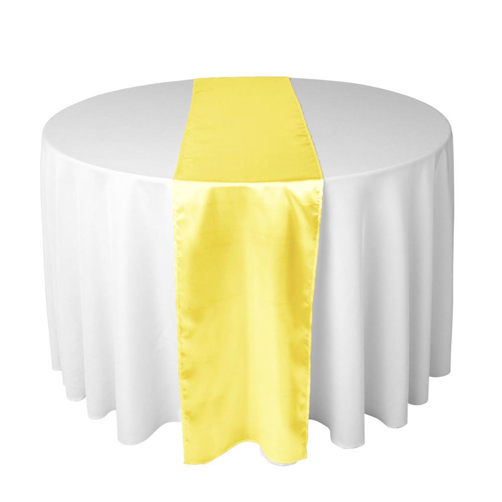 Gold long silk satin table runners and chair sashes