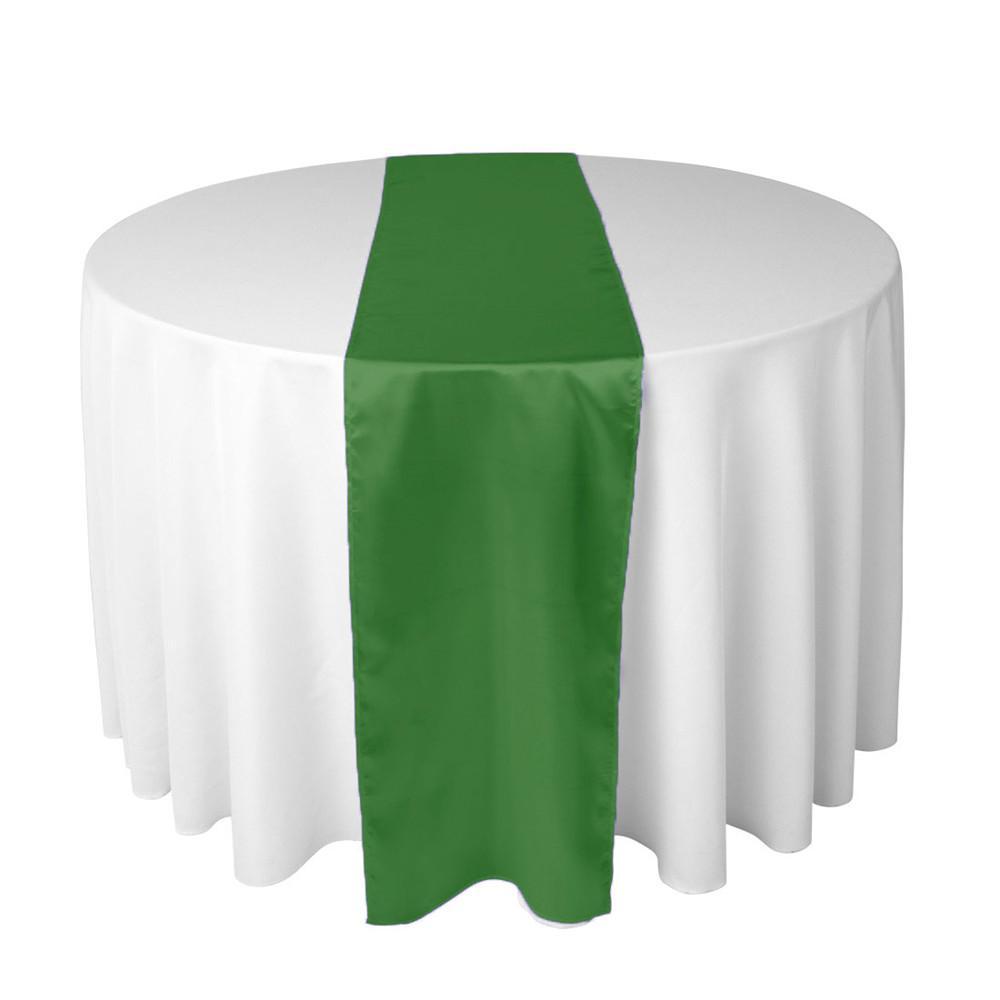 Green long silk satin table runners and chair sashes