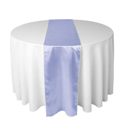 Lilac long silk satin table runners and chair sashes