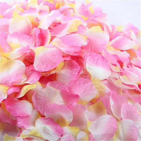 Pink yellow white rose petals confetti party deco