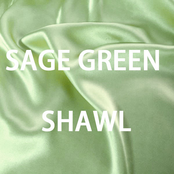 Sage green satin special occasion shawl