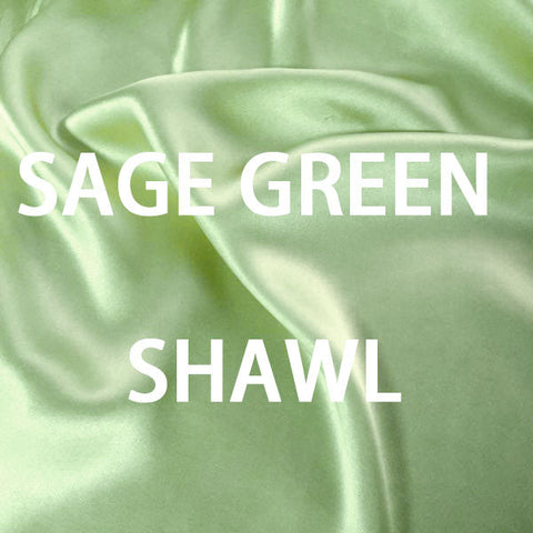 Sage green satin special occasion shawl
