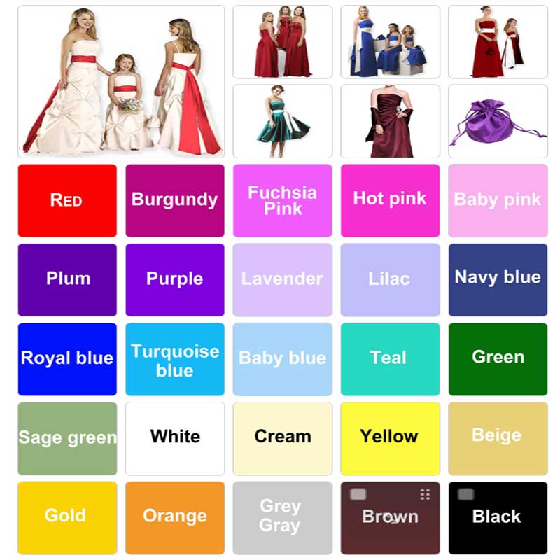 Satin color swatches color samples for bridesmaid dresses, dolly bags, shawl, cravat-colour samples-zhulin-Color sample-25 colors-11-22net