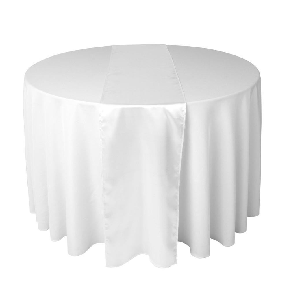 White long silk satin table runners and chair sashes