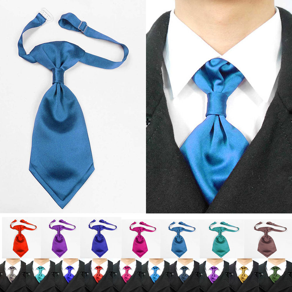 aqua blue satin cravat for groomsman or bridegroom