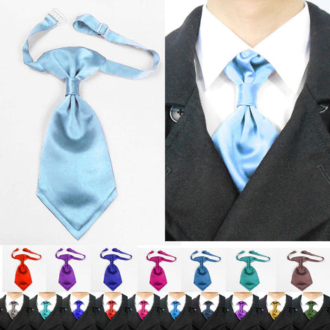 baby blue satin cravat for groomsman or bridegroom
