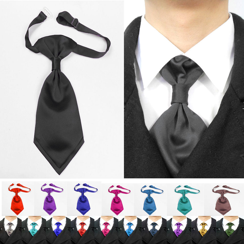 black satin cravat for groomsman or bridegroom