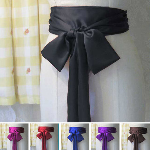black long satin sash belt ribbon for bridesmaid dress and flower girl dress