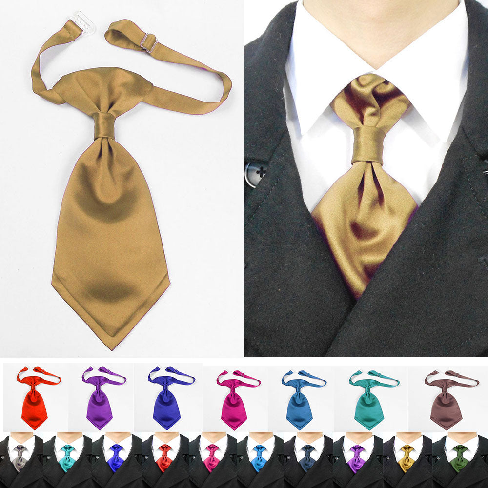brown satin cravat for groomsman or bridegroom