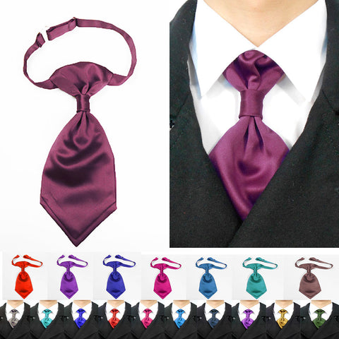 burgundy satin cravat for groomsman or bridegroom
