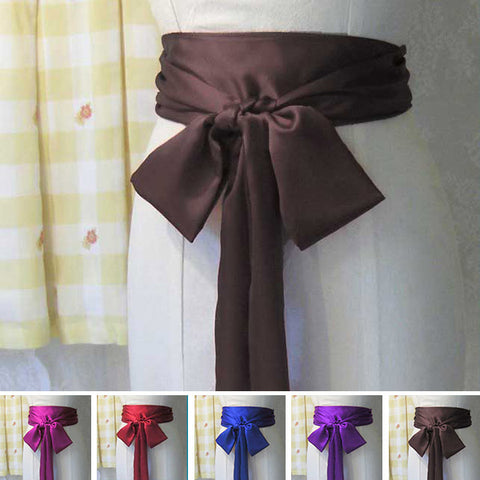chocolate brown long satin sash belt ribbon for bridesmaid dress and flower girl dress