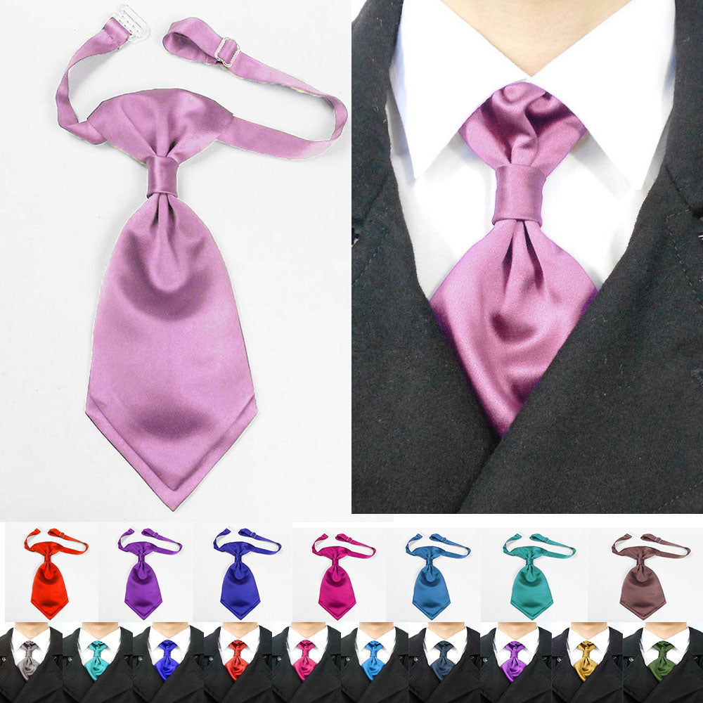 dusty pink satin cravat for groomsman or bridegroom