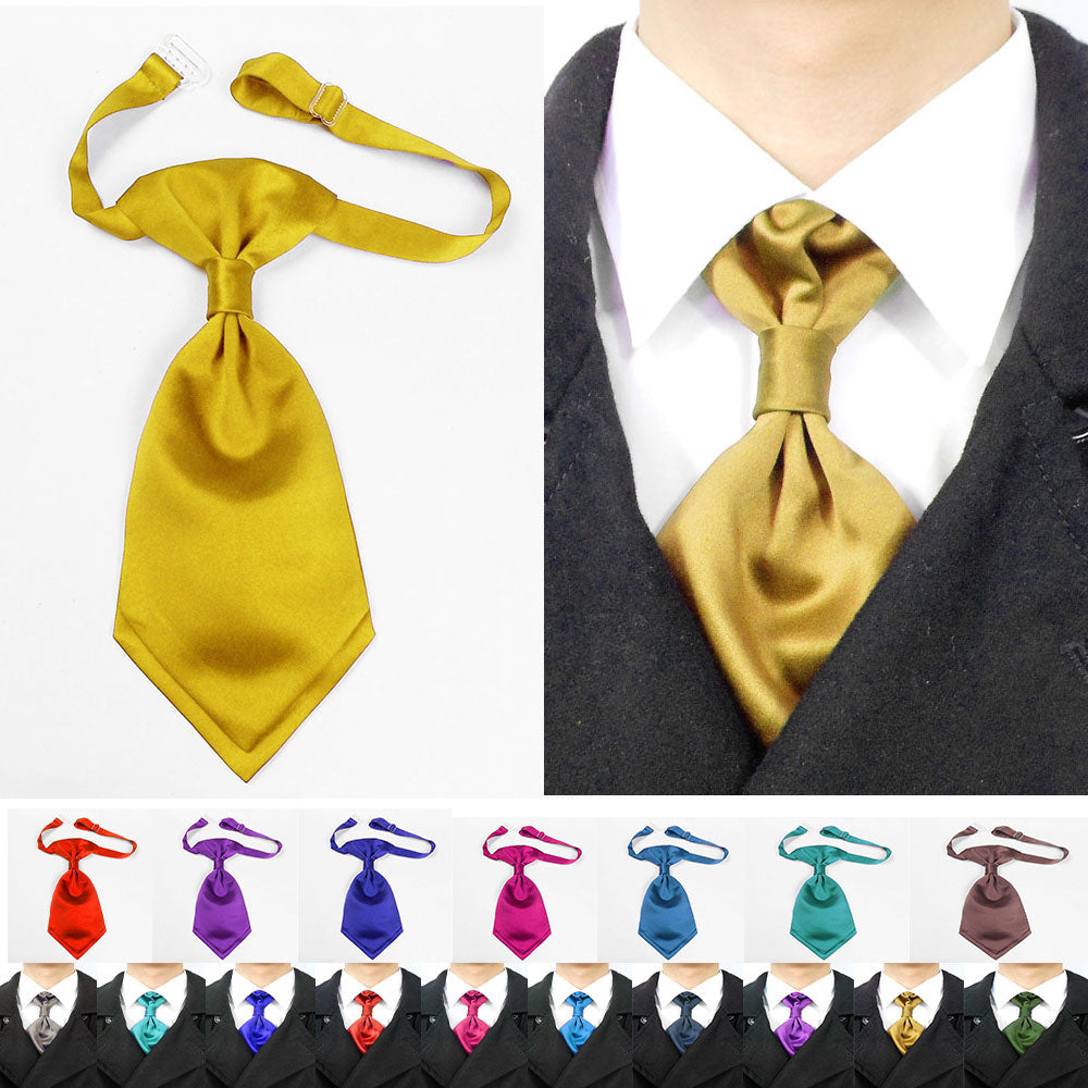 golden satin cravat for groomsman or bridegroom