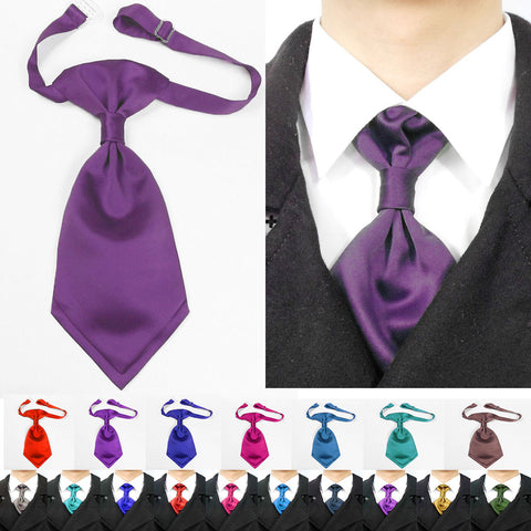 grape purple satin cravat for groomsman or bridegroom
