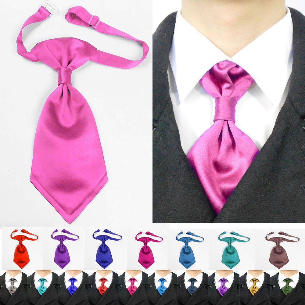 hot pink satin cravat for groomsman or bridegroom