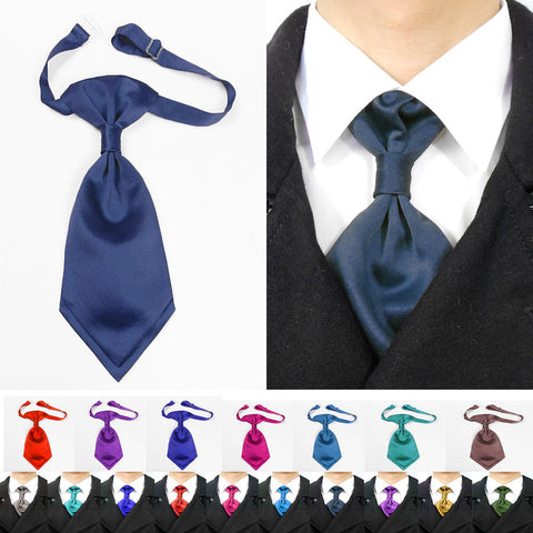 navy blue satin cravat for groomsman or bridegroom