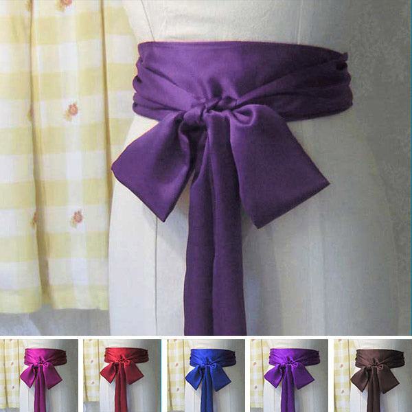plum long satin sash belt ribbon for bridesmaid dress and flower girl dress