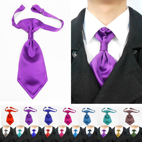 purple satin cravat for groomsman or bridegroom