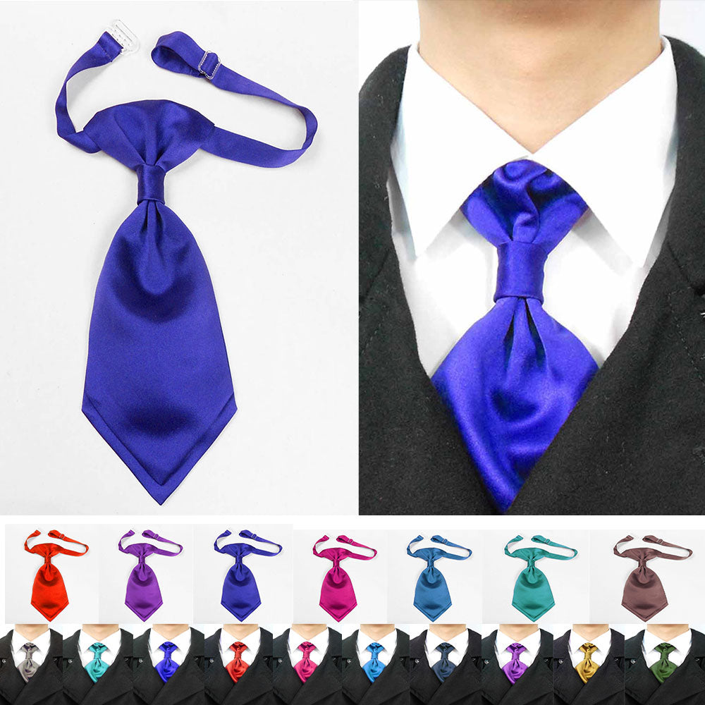 royal blue satin cravat for groomsman or bridegroom