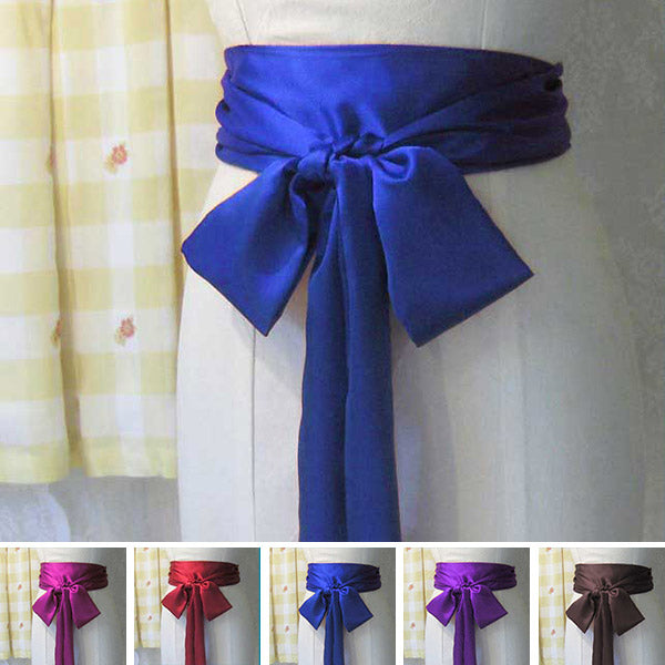 royal blue long satin sash belt ribbon for bridesmaid dress and flower girl dress