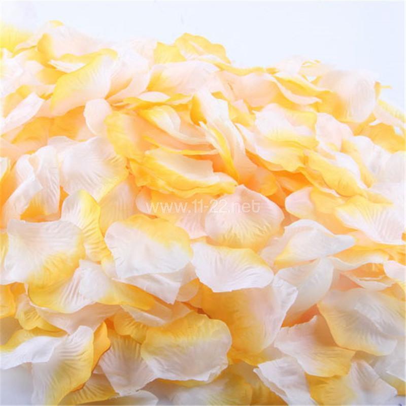 yellow with white rose petals confetti party deco