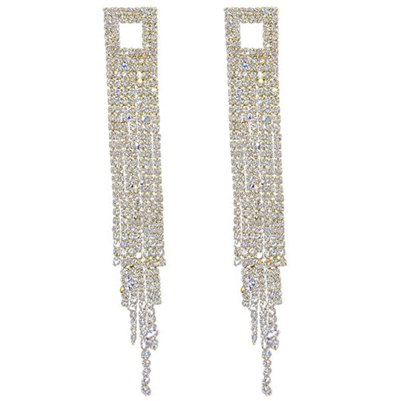 Silver earrings for women | rhinestone earrings | eardrops-11-22net